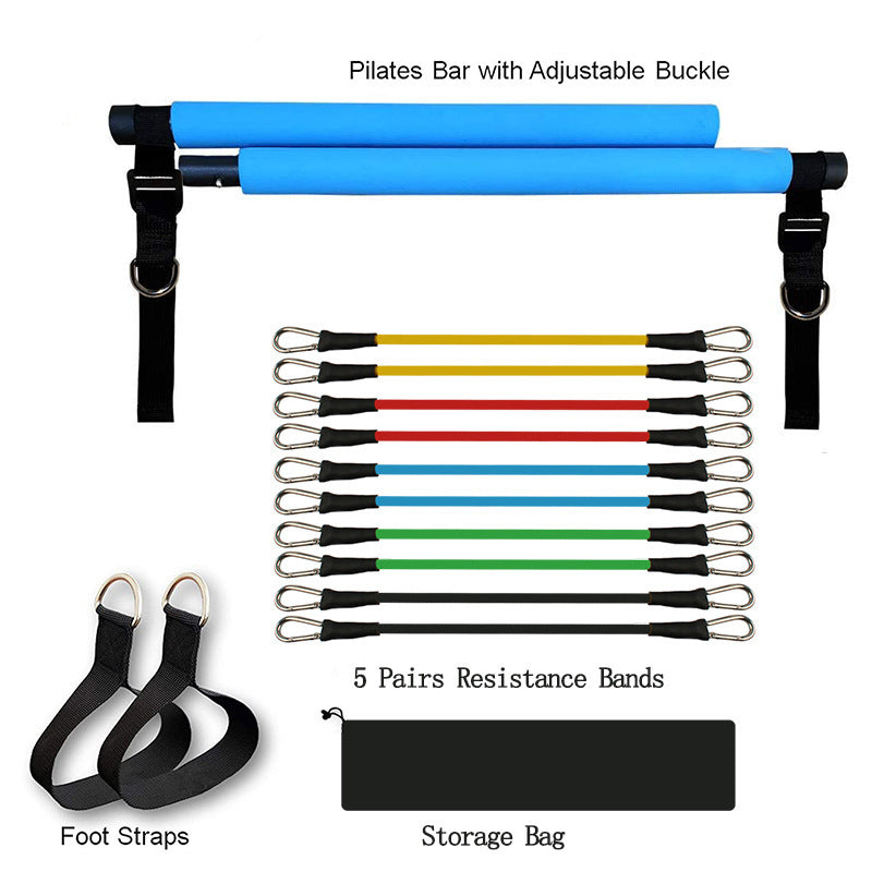 Barre de fitness, yoga, pilates, accessoires de gym portables, bandes élastiques de résistance pour musculation, équipement d'entraînement à domicile