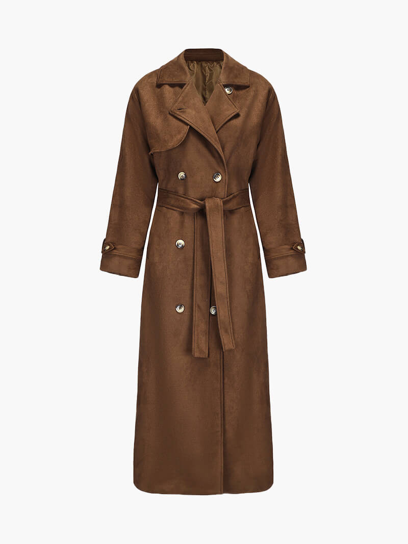 Faux Suede Trenchcoat