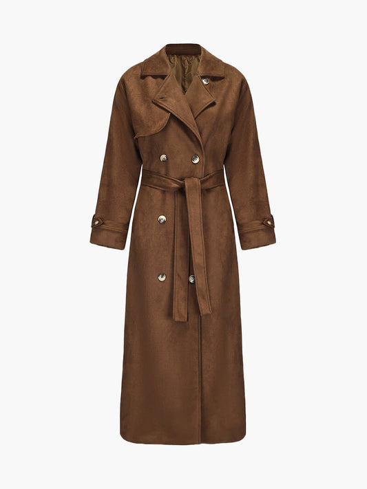 Faux Suede Trenchcoat